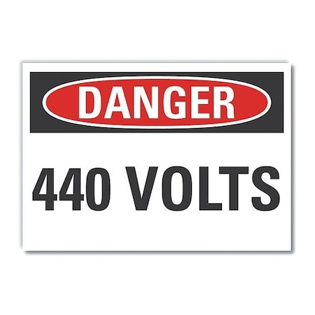 Voltage Danger Label, 7 In Height, 10 In Width, Polyester, Vertical Rectangle, English