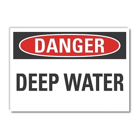 Water Safety Danger Label, 3 1/2 In Height, 5 In Width, Polyester, Horizontal Rectangle, English