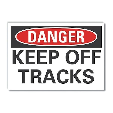 Decal Danger Keep Off Tracks,5x3-1/2