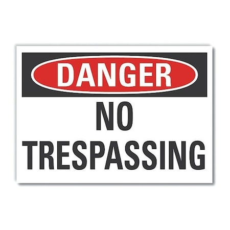Decal Danger No Trespassing,7x5
