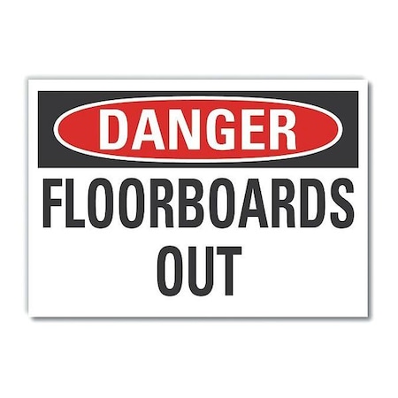 Danger Sign, 7 In H, 10 In W, Non-PVC Polymer, Vertical Rectangle, English, LCU4-0373-ED_10x7