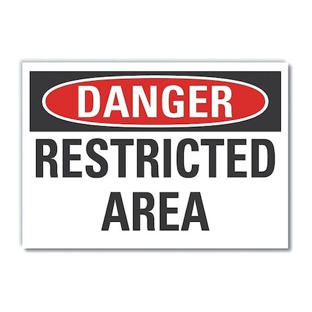 Refl Decal Danger Restricted Area,7x5
