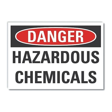 Hazardous Chemicals Danger Reflective Label, 5 In H, 7 In W,English, LCU4-0422-RD_7X5