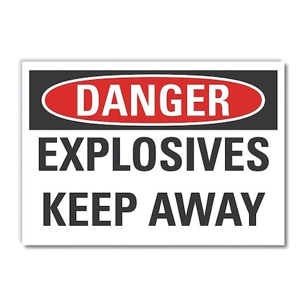 Explosive Materials Danger Reflective Label, 3 1/2 In H, 5 In W,LCU4-0432-RD_5X3.5