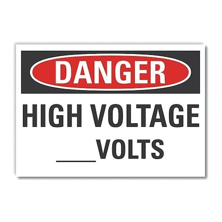 Refl Decal Danger High Voltage, 10x7, Retroreflective Grade: Engineer