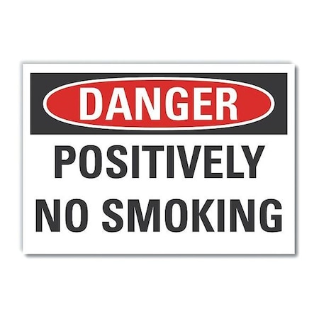 No Smoking Danger Label, 5 In H, 7 In W, Polyester, Horizontal Rectangle, English, LCU4-0453-ND_7X5