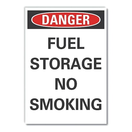 No Smoking Danger Label, 5 In Height, 3 1/2 In Width, Polyester, Vertical Rectangle, English