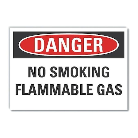 No Smoking Danger Label, 3 1/2 In H, 5 In W, Polyester, Horizontal Rectangle,LCU4-0478-ND_5X3.5