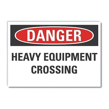 Traffic Safety Danger Label, 5 In Height, 7 In Width, Polyester, Horizontal Rectangle, English