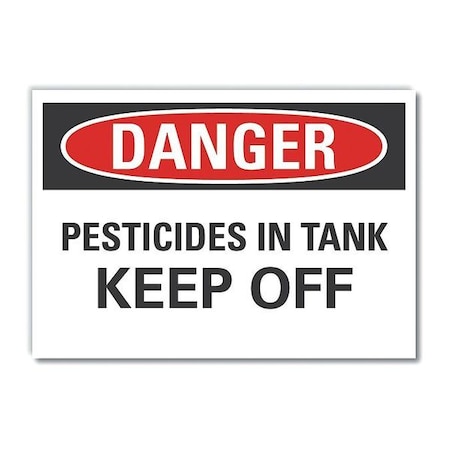 Pesticide Danger Label, 10 In H, 14 In W, Polyester, Horizontal Rectangle, LCU4-0481-ND_14X10