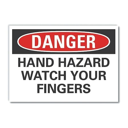 Danger Sign, 5 In Height, 7 In Width, Polyester, Horizontal Rectangle, English