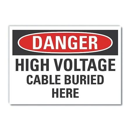 Decal Danger High Voltage Cable,5x3-1/2