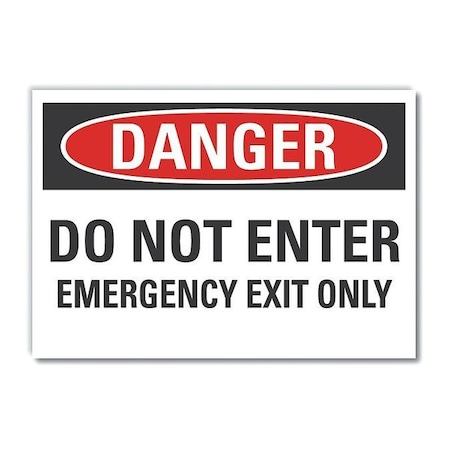 Emergency Exit Danger Rflct Label,5x7in