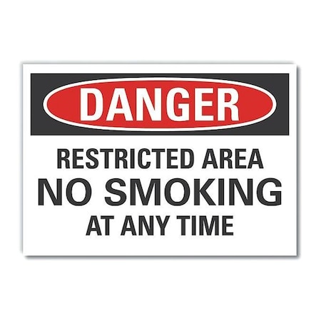 No Smoking Danger Reflective Label, 3 1/2 In H, 5 In W, Reflective Sheeting,LCU4-0572-RD_5X3.5