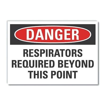 Refl Decal Danger Respirators,5x3-1/2