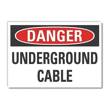 Refl Decal Danger Underground,5x3-1/2
