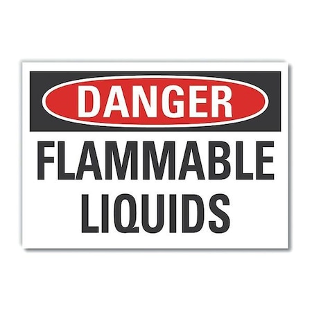 Flammable Liquid Danger Label, 7 In Height, 10 In Width, Polyester, Vertical Rectangle, English