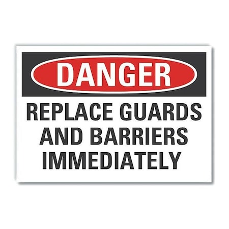 Machine Guards Danger Reflective Label, 3 1/2 In Height, 5 In Width, Reflective Sheeting, English