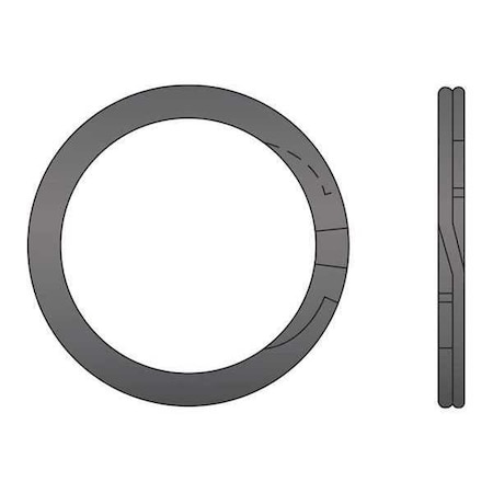 External Retaining Ring, Steel Plain Finish, 5-1/4 In Shaft Dia