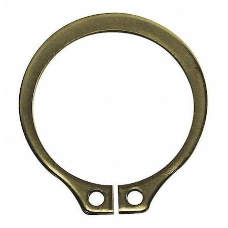 External Retaining Ring, Steel Zinc Yellow Finish, 0.669 In Shaft Dia