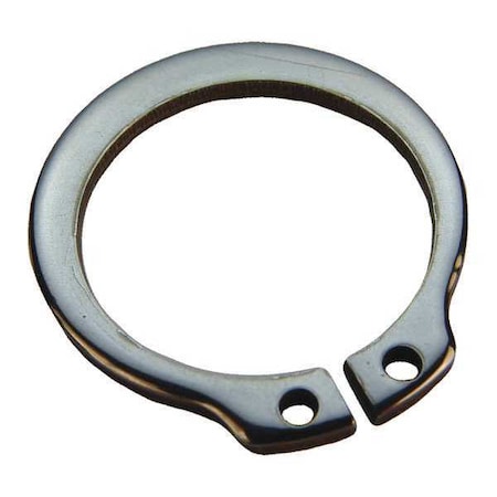 External Retaining Ring, Stainless Steel Plain Finish, 0.428 In Shaft Dia