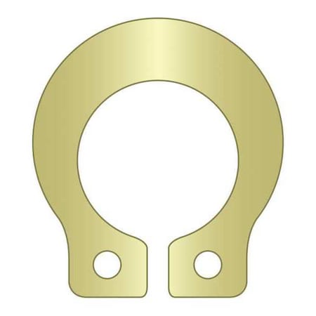 External Retaining Ring, Steel Zinc Yellow Finish, 0.234 In Shaft Dia
