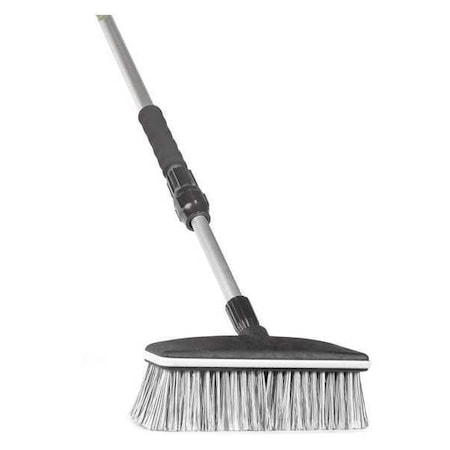 Brush,39 In-62 In Telscpng Flow-Through Hndl, 37 In To 64 In L Handle, 10 In L Brush, Aluminum