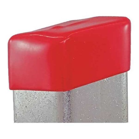 Safety End Cap,3-1/4X1-5/8,Red,PK10