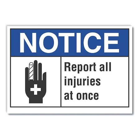 Accident Reporting Notice Reflective Label, 10 In H, 14 In W, Reflective Sheeting,LCU5-0014-RD_14X10