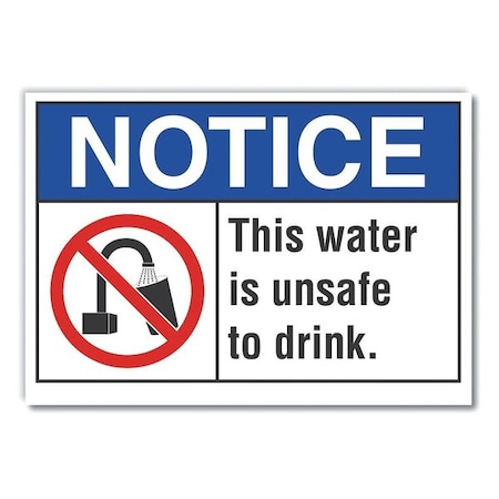 This Water Notice,Decal,Reflctve,14x10, LCU5-0031-RD_14X10