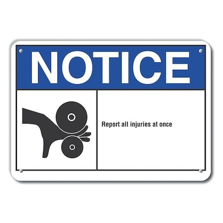 Plastic Accident Reporting Notice Sign, 7 In H, 10 In W,  Vertical Rectangle, LCU5-0021-NP_10X7