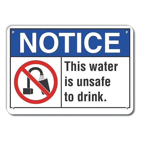 This Water Notice, Aluminum, 14x10, Width: 14 In, LCU5-0031-RA_14X10