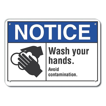 Wash Your Hands Notice,Aluminum,14x10, LCU5-0034-NA_14X10