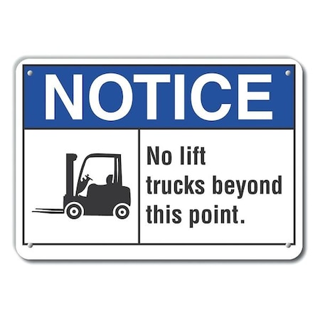 Reflective Lift Truck Traffic Notice Sign, 10 In H, 14 In W,English, LCU5-0038-RA_14X10