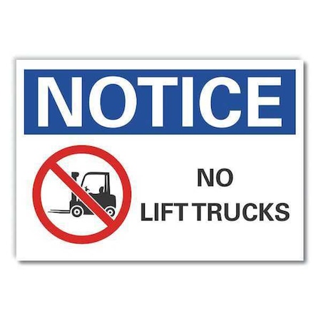 Lift Truck Traffic Notice Reflective Label, 7 In H, 10 In W,LCU5-0049-RD_10X7