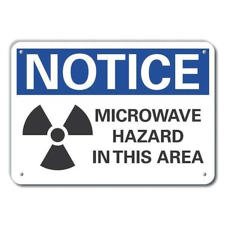 Reflective Microwave Notice Sign, 7 In H, 10 In W, Aluminum, Vertical Rectangle,LCU5-0061-RA_10X7