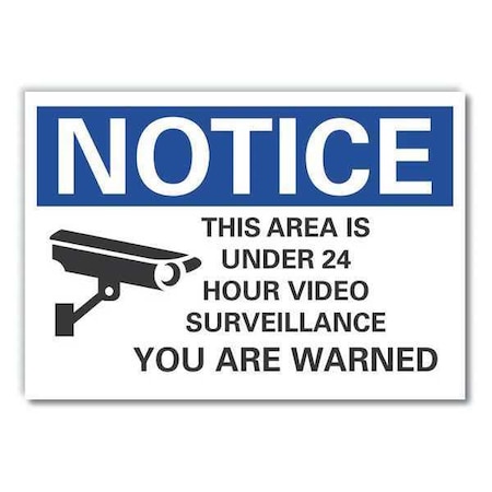 This Area Is Under Notice, Decal, 5x3.5, 3 1/2 In Height, 5 In Width, Polyester, English