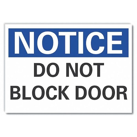 Do Not Block Door,Decal,14x10