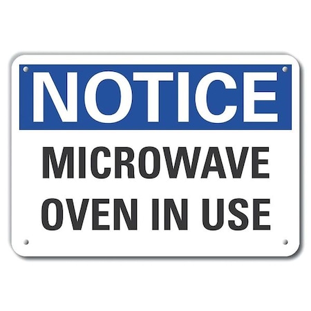 Plastic Microwave Notice Sign, 10 In H, 14 In W, Plastic, Horizontal Rectangle,LCU5-0117-NP_14X10