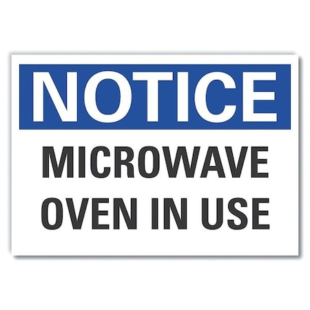 Notice Sign, 10 In H, 14 In W, Non-PVC Polymer, Horizontal Rectangle,LCU5-0117-ED_14x10