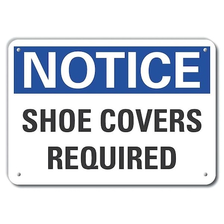 Shoe Covers Notice,Plastic,10x7
