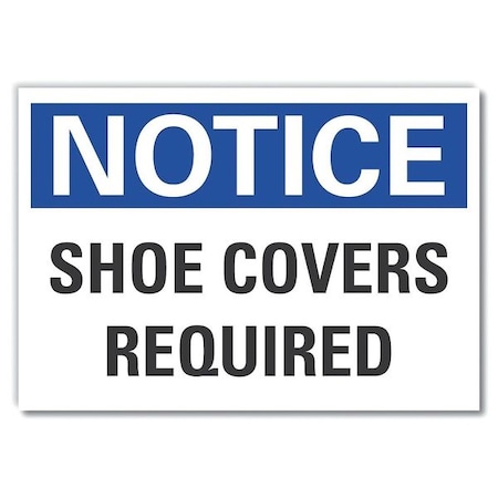 Shoe Covers Notice,Decal,Reflctv,5x3.5