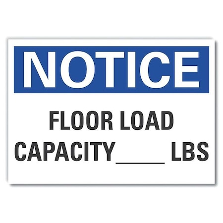 Notice Floor Load Notice,Decal,5x3.5, LCU5-0136-RD_5X3.5