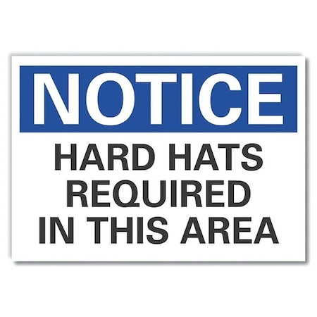 Hard Hats Required Notice,Decal,7x5