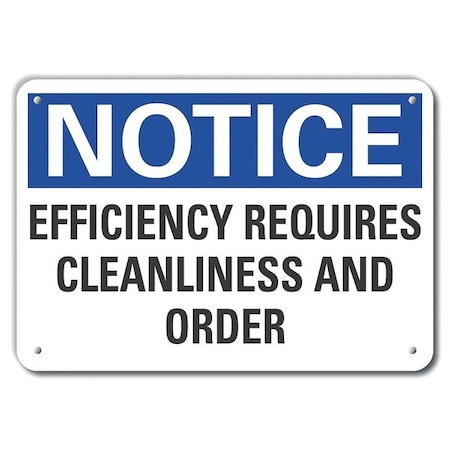 Aluminum Cleaning Notice Sign, 10 In H, 14 In W, Aluminum, English, LCU5-0198-NA_14X10