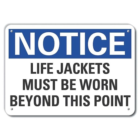 Life Jackets Notice,Aluminum,14x10
