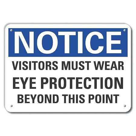 Plastic Visitors Notice Sign, 10 In Height, 14 In Width, Plastic, Horizontal Rectangle, English