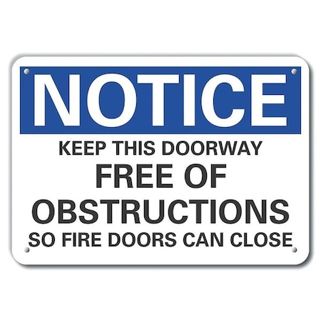 Keep This Doorway Notice,Plastic,10x7