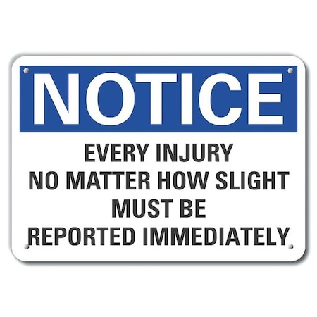 Plastic Accident Reporting Notice Sign, 7 In H, 10 In W,  Vertical Rectangle, LCU5-0275-NP_10X7
