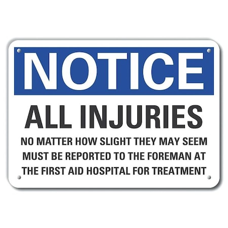 Plastic Accident Reporting Notice Sign, 7 In H, 10 In W,  Vertical Rectangle, LCU5-0306-NP_10X7